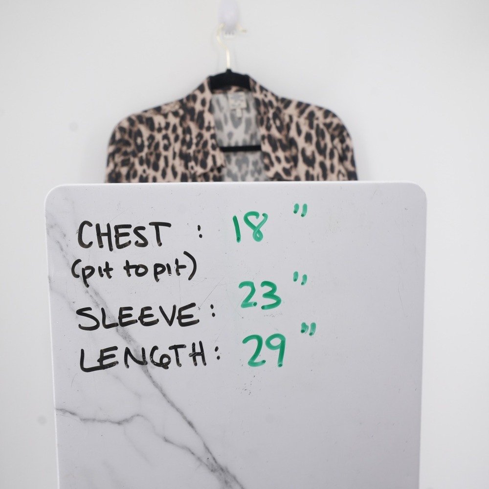 Baum und Pferdgarten Wrap Blouse Womens 36 Leopard Print Tencel Long Sleeve Top